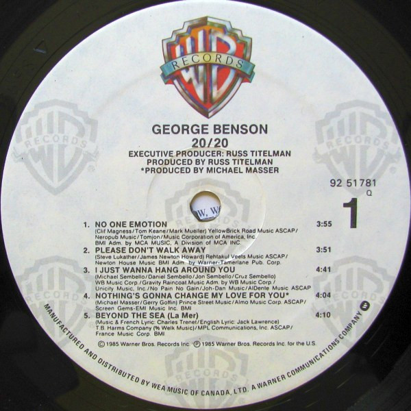 George Benson - 20/20 (LP, Album) (Very Good Plus (VG+)) - Image 3