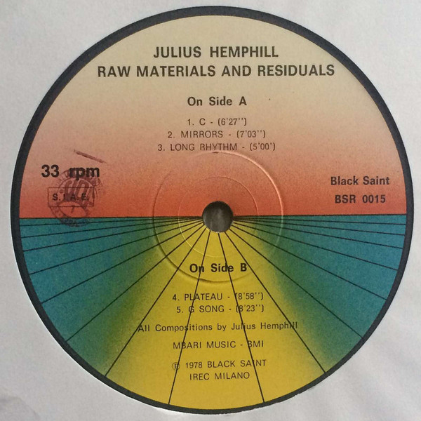 Julius Hemphill With Abdul Wadud And Don Moye* - Raw Materials And Residuals (LP, Album, RE) (Very Good Plus (VG+)) - Image 4