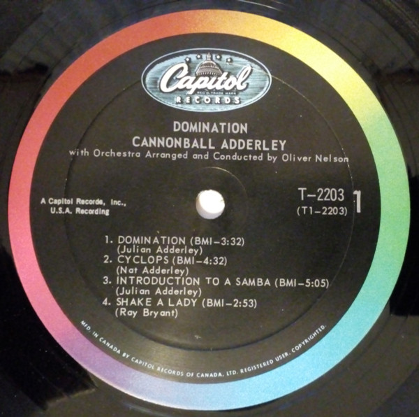 Cannonball Adderley - Domination (LP, Album, Mono) (Very Good Plus (VG+)) - Image 3