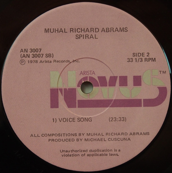 Muhal Richard Abrams - Spiral: Live At Montreux 1978 (LP, Album) (Very Good Plus (VG+)) - Image 4