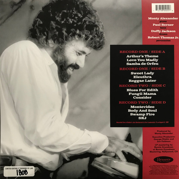 Monty Alexander - Love You Madly: Live At Bubba's (2xLP, Album, RSD, Dlx, Ltd, Num, Gat) (Mint (M)) - Image 5