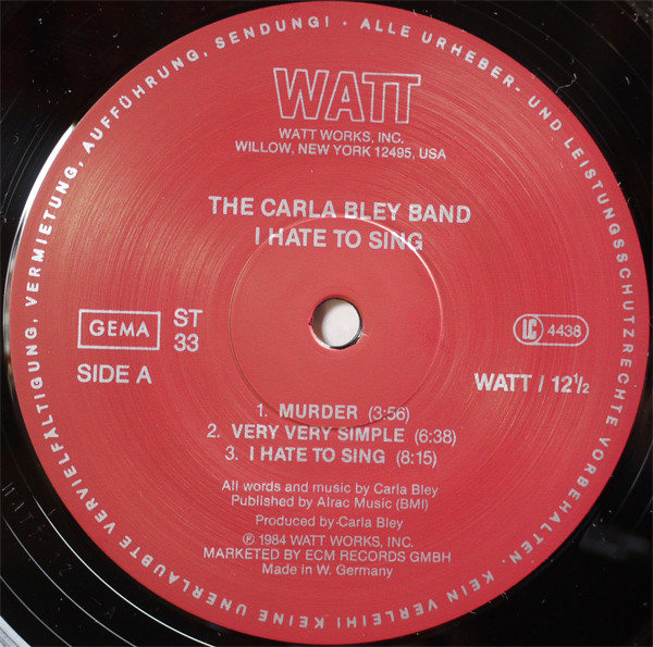 The Carla Bley Band - I Hate To Sing (LP, Album) (Near Mint (NM or M-)) - Image 5