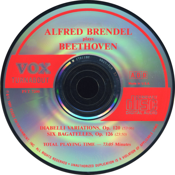 Alfred Brendel Plays Ludwig van Beethoven - Variations On A Waltz By Diabelli, Op. 120 / 6 Bagatelles, Op. 126 (CD, Album, RE) (Near Mint (NM or M-)) - Image 4