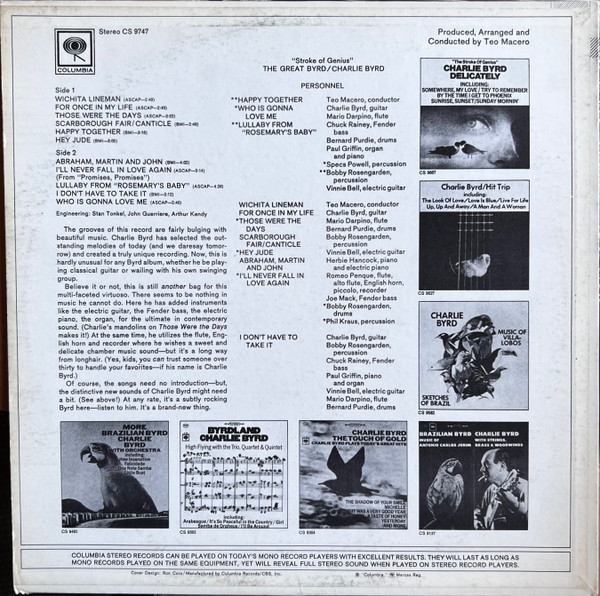 Charlie Byrd - The Great Byrd (LP, Album) (Very Good Plus (VG+)) - Image 2