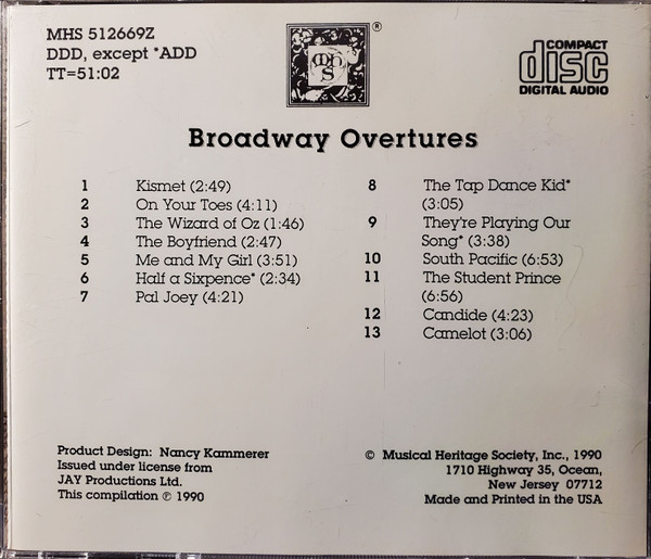 Various - Broadway Overtures (CD, Comp) (Mint (M)) - Image 2