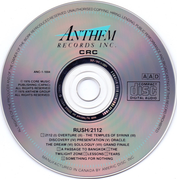 Rush - 2112 (CD, Album, Club, RE) (Mint (M)) - Image 3