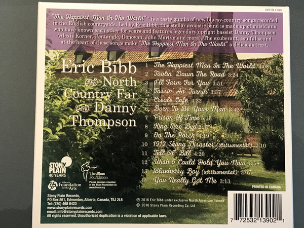 Eric Bibb, North Country Far, Danny Thompson - The Happiest Man In The World (CD, Album) (Near Mint (NM or M-)) - Image 2