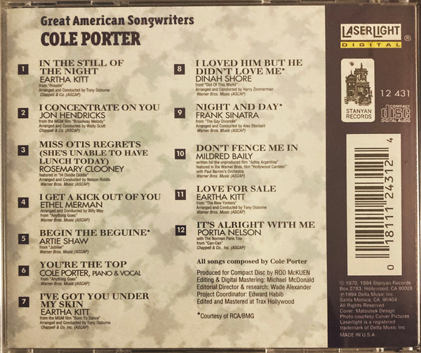 Cole Porter - Great American Songwriters - Cole Porter (CD, Comp) (Mint (M)) - Image 3