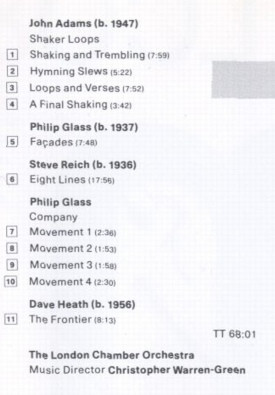 The London Chamber Orchestra - John Adams / Philip Glass / Steve Reich / Dave Heath - Minimalist (CD, Album) (Near Mint (NM or M-)) - Image 2