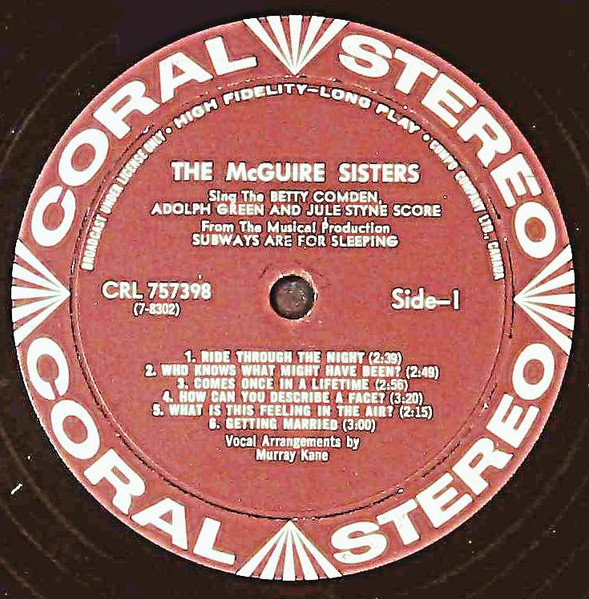 McGuire Sisters - Subways Are For Sleeping (LP, Album) (Mint (M)) - Image 3