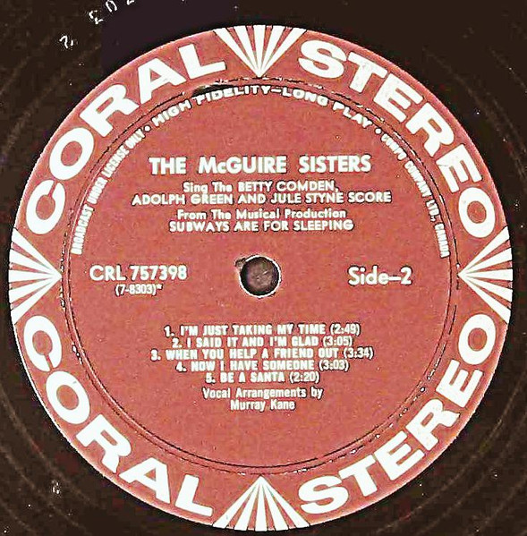 McGuire Sisters - Subways Are For Sleeping (LP, Album) (Mint (M)) - Image 4