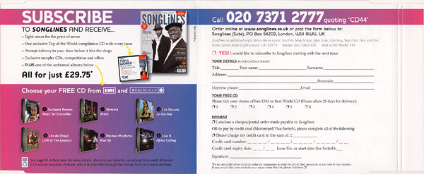 Various / David Harrington - Songlines: Top Of The World 44 (CD, Comp, Enh, Promo) (Mint (M)) - Image 5