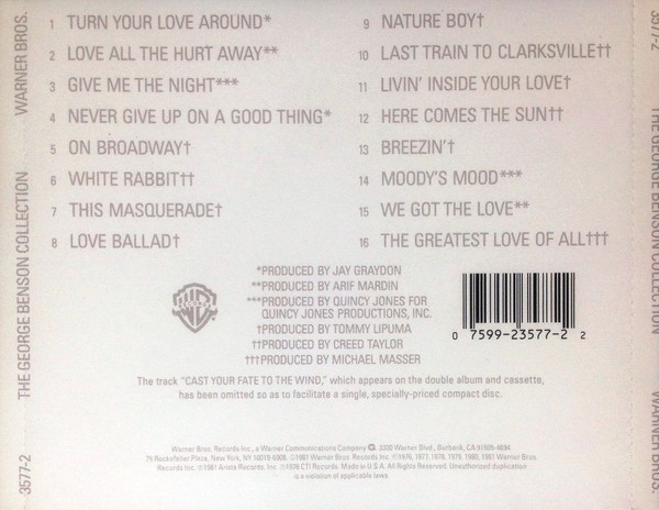 George Benson - The George Benson Collection (CD, Comp) (Near Mint (NM or M-)) - Image 2