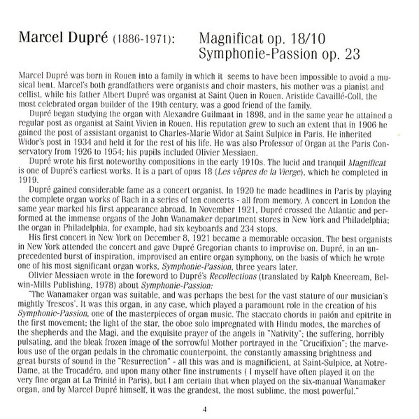 Francis Poulenc, Marcel Dupré, Olivier Messiaen, Joseph Bonnet, Kalevi Kiviniemi, Moscow Chamber Orchestra, Constantine Orbelian - Poulenc, Dupré, Messiaen, Bonnet (CD, Album) (Near Mint (NM or M-)) - Image 3