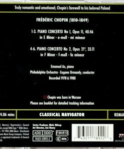 Alternative view of Chopin*, Philadelphia Orchestra* - Piano Concerto No. 1 & No. 2 (CD, Album, RE) (Near Mint (NM or M-))