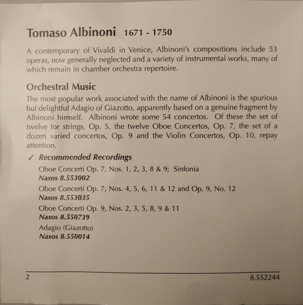 Tomaso Albinoni - Adagio (CD, Comp) (Near Mint (NM or M-)) - Image 4