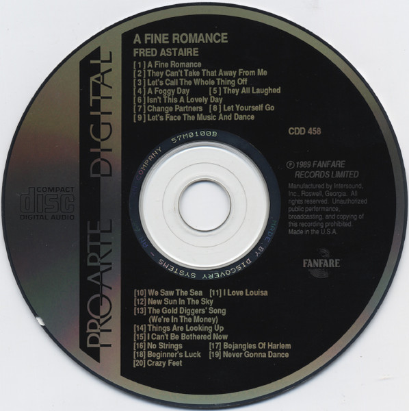 Fred Astaire - A Fine Romance (CD, Comp) (Near Mint (NM or M-)) - Image 3