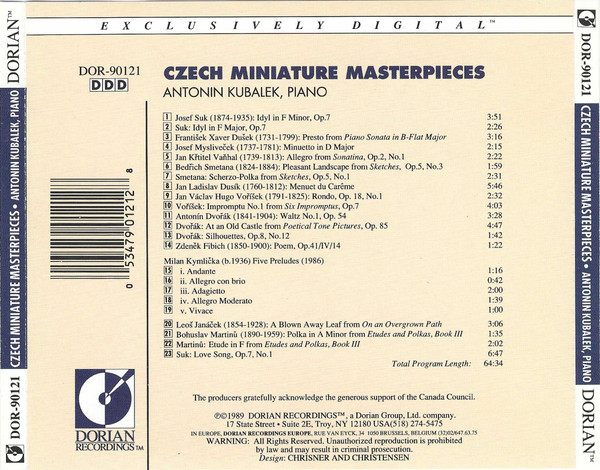 Antonin Kubalek - Czech Miniature Masterpieces (CD, Album) (Mint (M)) - Image 2