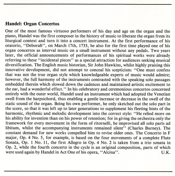 Georg Friedrich Händel, Gábor Lehotka - 4 Organ Concertos - Concerto Grosso (CD, Comp) (Near Mint (NM or M-)) - Image 4