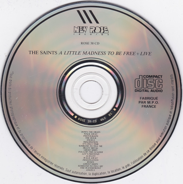 The Saints (2) - A Little Madness To Be Free (CD, Album) (Very Good Plus (VG+)) - Image 3