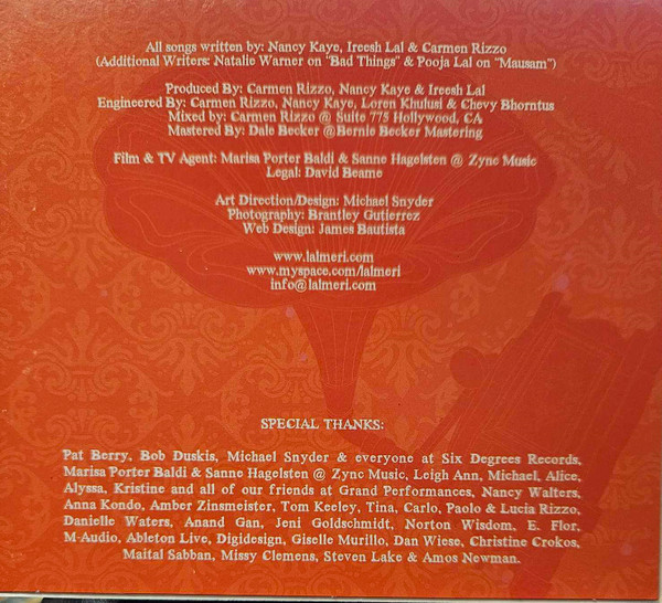 Lal Meri - Lal Meri (CD, Album) (Near Mint (NM or M-)) - Image 2