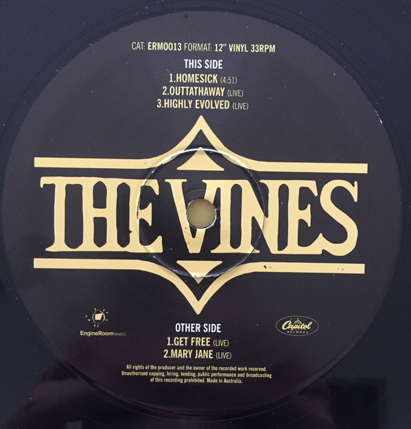 The Vines - Homesick (12", Single) (Near Mint (NM or M-)) - Image 4
