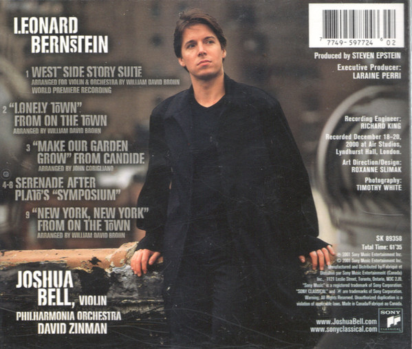 Joshua Bell, Philharmonia Orchestra, David Zinman - Leonard Bernstein - Bernstein: West Side Story Suite (CD, Album) (Near Mint (NM or M-)) - Image 2