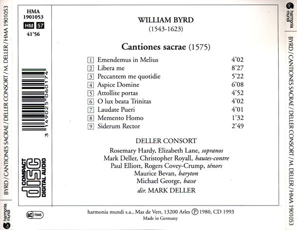 William Byrd - Deller Consort, Mark Deller - Cantiones Sacrae (CD, RE) (Near Mint (NM or M-)) - Image 2