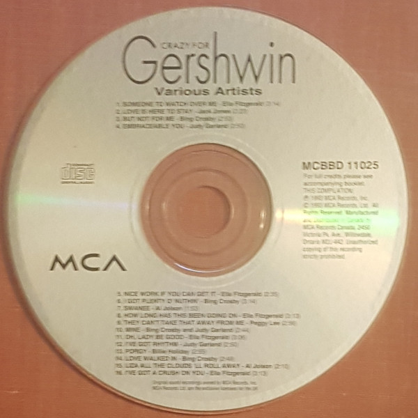 Various - Crazy For Gershwin (CD, Comp, RE) (Near Mint (NM or M-)) - Image 3