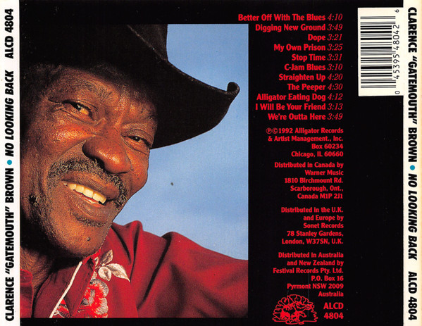 Clarence "Gatemouth" Brown - No Looking Back (CD, Album) (Near Mint (NM or M-)) - Image 2