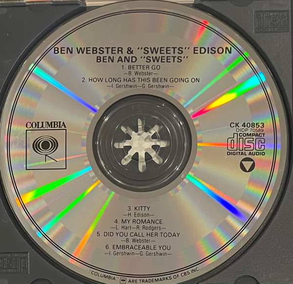Ben Webster & Harry Edison - Ben And "Sweets" (CD, Album, RE, RM) (Near Mint (NM or M-)) - Image 4