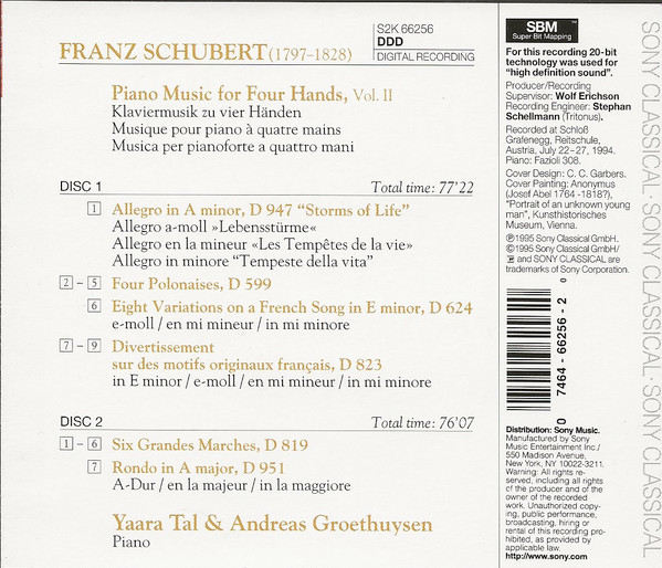 Franz Schubert *, Duo Tal & Groethuysen - Piano Music For Four Hands, Vol. II (2xCD, Album) (Very Good Plus (VG+)) - Image 2