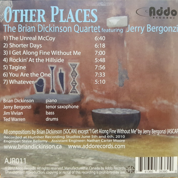 The Brian Dickinson Quartet Featuring Jerry Bergonzi - Other Places (CD, Album) (Mint (M)) - Image 2