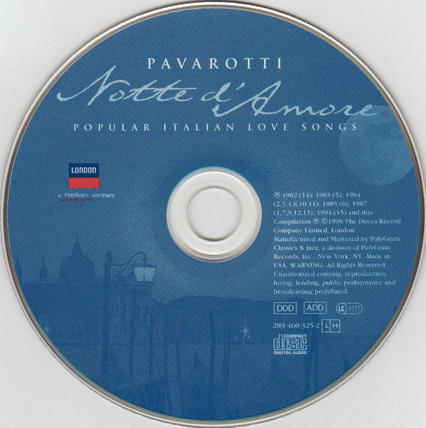 Luciano Pavarotti - Notte D'Amore - Popular Italian Love Songs (CD, Comp) (Near Mint (NM or M-)) - Image 3