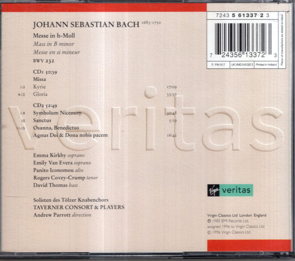 Johann Sebastian Bach - Taverner Consort & Taverner Players, Andrew Parrott - Messe In H-Moll (2xCD, Album, RE) (Near Mint (NM or M-)) - Image 2
