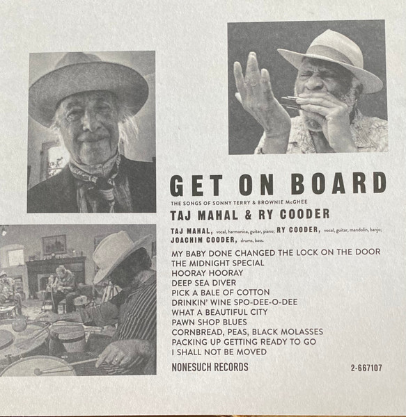 Taj Mahal & Ry Cooder - Get On Board (The Songs Of Sonny Terry & Brownie McGhee) (CD, Album) (Mint (M))