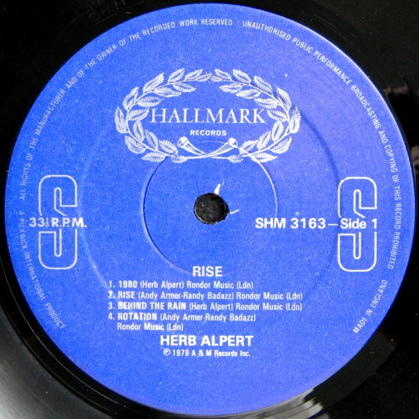 Herb Alpert - Rise (LP, Album, RE) (Near Mint (NM or M-)) - Image 3