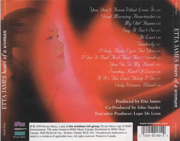 Etta James - Heart Of A Woman (CD, Album) (Near Mint (NM or M-)) - Image 2