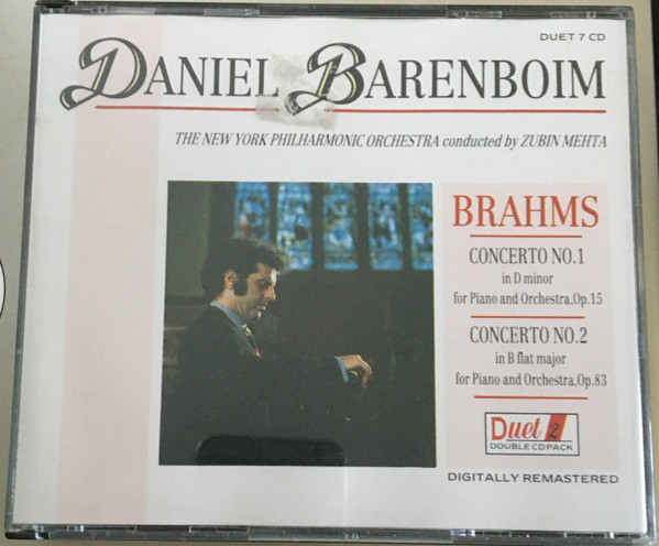 Daniel Barenboim, New York Philharmonic Conducted By Zubin Mehta - Johannes Brahms - Concerto No.1 / Concerto No.2 (2xCD, Album) (Near Mint (NM or M-))