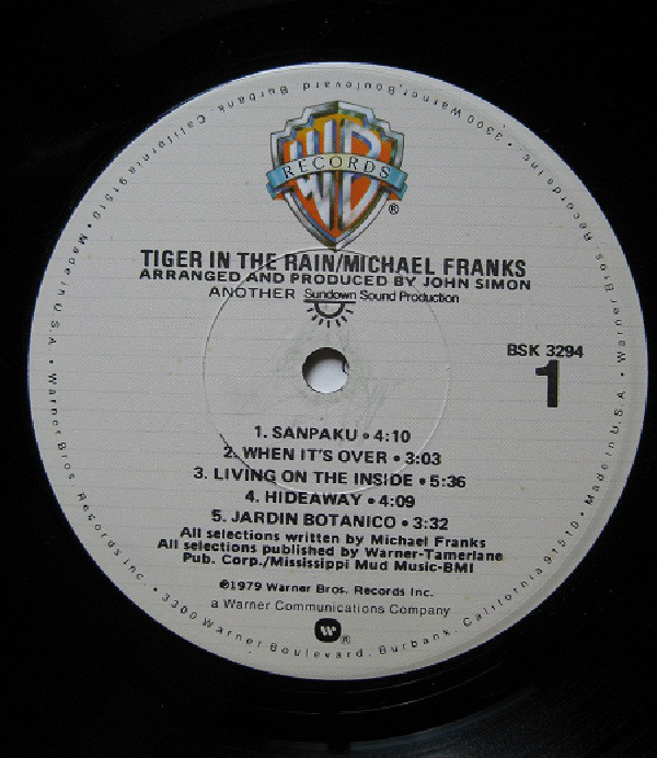 Michael Franks - Tiger In The Rain (LP, Album, Los) (Near Mint (NM or M-)) - Image 5