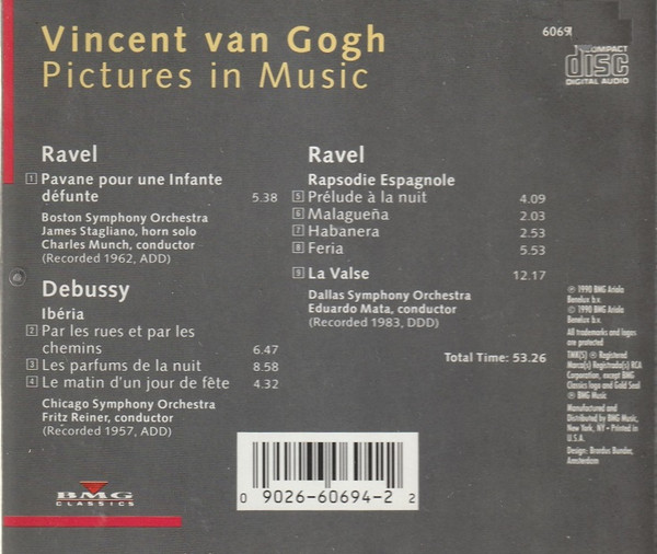 Maurice Ravel • Claude Debussy - Vincent van Gogh Pictures In Music Vol. 3 (CD, Comp, RE, RM) (Mint (M)) - Image 2