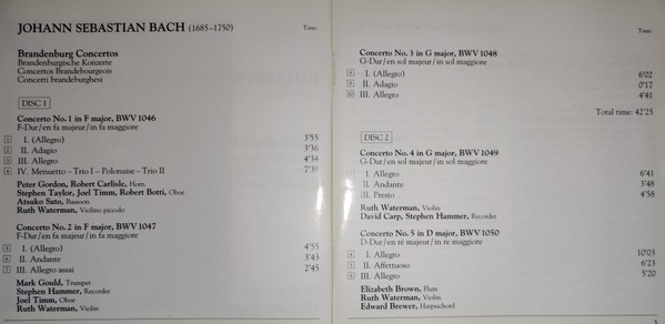 Johann Sebastian Bach By Philharmonia Virtuosi, Richard Kapp - Brandenburg Concertos (2xCD) (Near Mint (NM or M-)) - Image 3