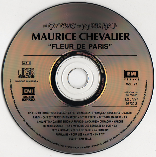 Maurice Chevalier - Fleur De Paris - Du Caf' Conc Au Music Hall (CD, Comp, Mono) (Near Mint (NM or M-)) - Image 3