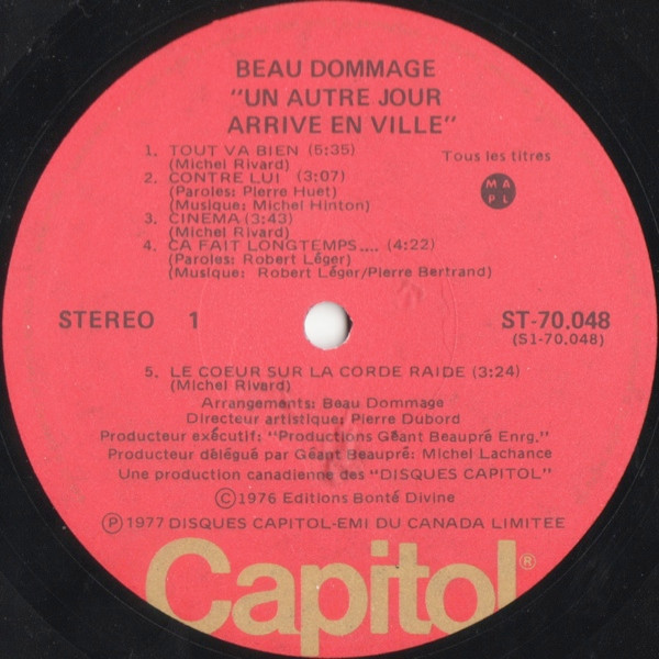 Beau Dommage - Un Autre Jour Arrive En Ville... (LP, Album) (Mint (M)) - Image 3