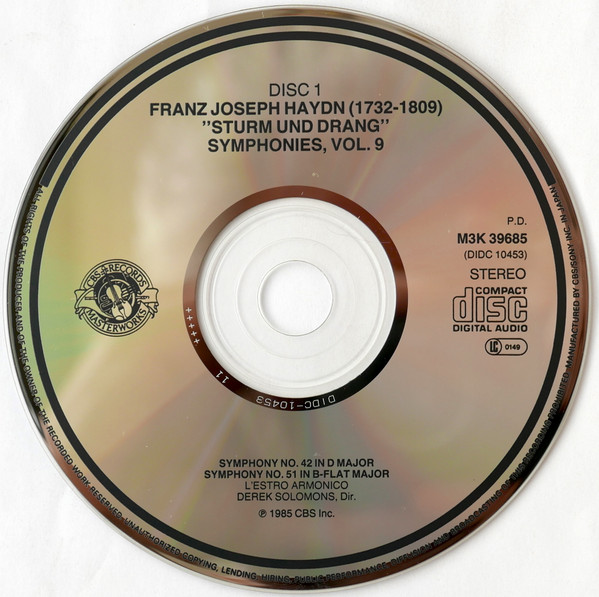 Joseph Haydn – L'Estro Armonico, Derek Solomons - Vol. 9 · Symphonies 42 · 45 · 46 · 47 · 51 · 65 (3xCD) (Near Mint (NM or M-)) - Image 5
