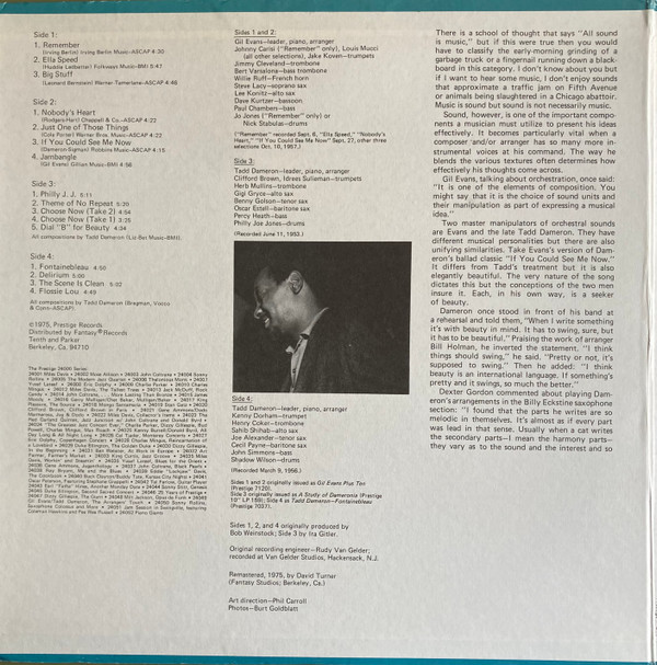 Gil Evans And Tadd Dameron - The Arrangers' Touch (2xLP, Comp, Mono, RM, Gat) (Near Mint (NM or M-)) - Image 2