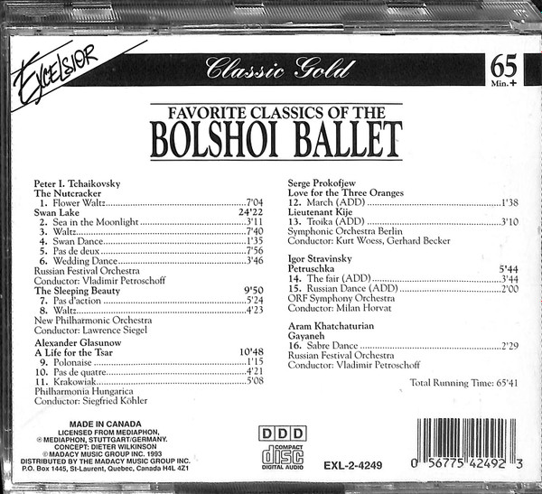 Various - Favorite Classics Of The Bolshoi Ballet (CD, Comp) (Near Mint (NM or M-)) - Image 2