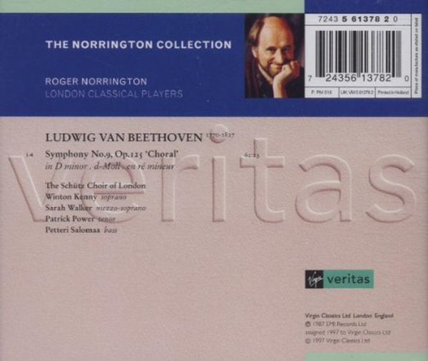 Ludwig van Beethoven - Winton Kenny · Sarah Walker (2) · Patrick Power · Petteri Salomaa · The Schütz Choir Of London · London Classical Players · Roger Norrington - Symphony 9 (CD, Album, RE) (Mint (M)) - Image 2