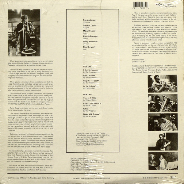 Ray Anderson - It Just So Happens (LP, Album, Sec) (Very Good Plus (VG+)) - Image 2