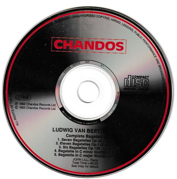 Ludwig van Beethoven, John Lill - Complete Bagatelles (CD) (Mint (M)) - Image 3